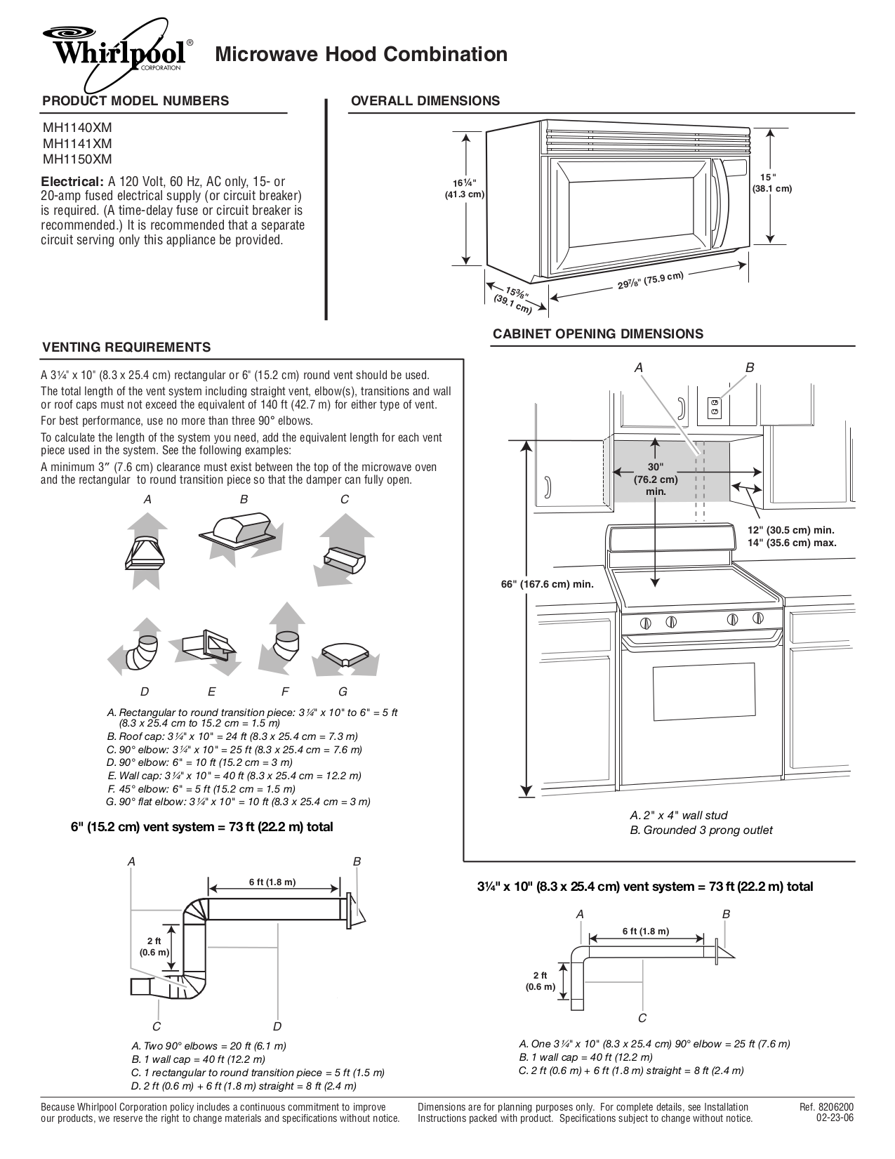 Download free pdf for Whirlpool MH1141XM Microwave manual